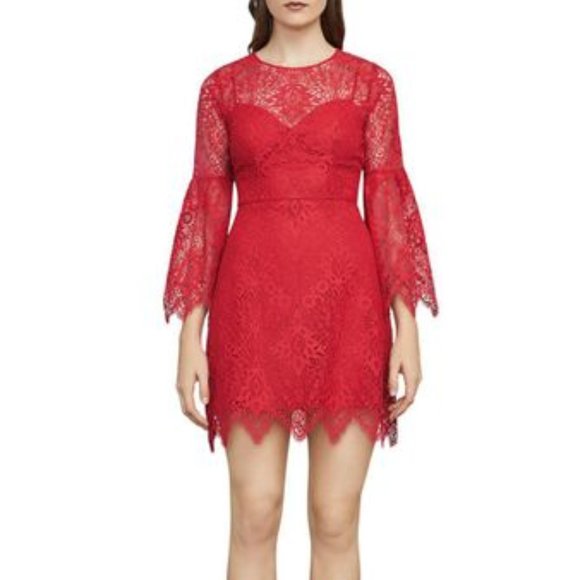 NEW" BCBG MAXAZRIA Daniella Lace Red Color Dress Size 8 $348 - Picture 3 of 4